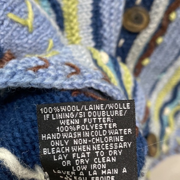 Newari colorful ribbed raised lusekofte sweater cardigan islandic design 3d knit - Picture 8 of 10